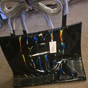 LARGE Black PATENT Rainbow Shiney TELFAR Tote